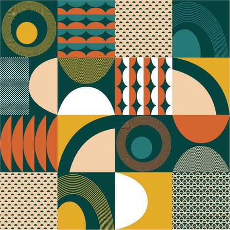 Nappe Toile cirée au mètre Geo mixiti bleu (1/2)