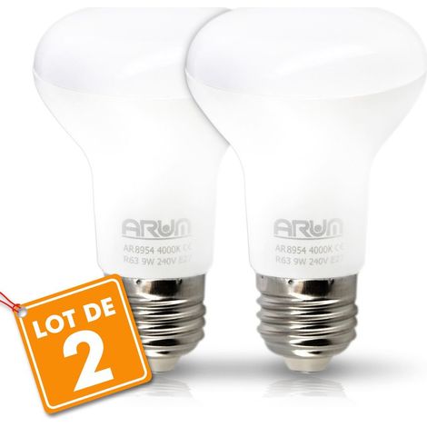 Set di 2 lampadine LED Spot R63 E27 9W Eq 60W  Température de Couleur: Bianco caldo 2700K