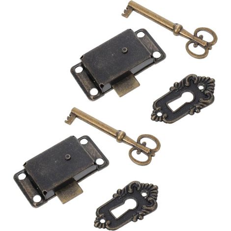 2Pcs Antike Schlösser Vintage Stil Schrank Schloss für Lagerung Dekoration