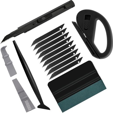 Werkzeugset für die Autoglasfolierung mit Vinylfolie, Filzrakel, Zippy-Messer, Universalmesser, Minirakel und Eckrakel (1/5)