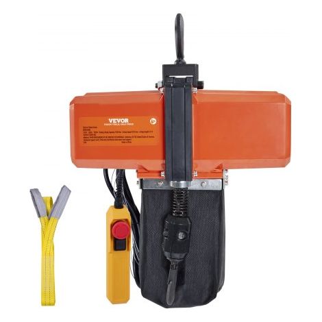Palan Électrique à Chaîne, Capacité de Charge 499 kg, Hauteur de Levage Max 4,5 m, 580 W, Grue Aérienne Monophasée avec Chaîne G100, Télécommande Filaire 3 m, pour Garage, Atelier, Hôtel, Maison (1/4)