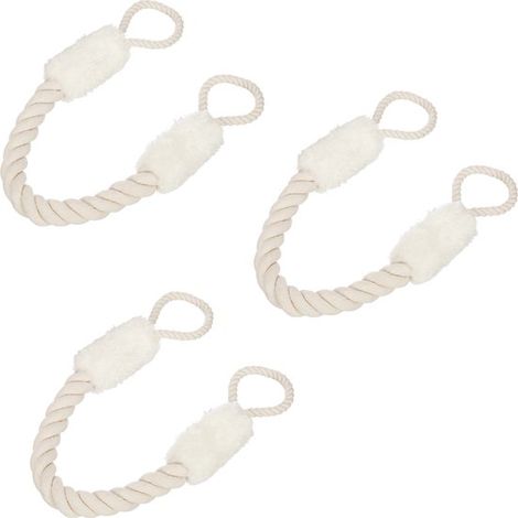 Set di corde fermaporta (3 pezzi) - Maniglia per porta - 60 cm - Bianco sporco (1/5)