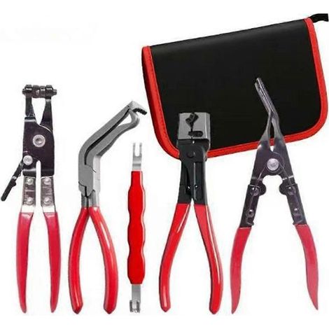 Kit de 5 pinces de déconnexion électrique automobile, jeu de pinces pour colliers de serrage, outil de retrait de bornes pour faisceaux de câbles automobiles (1/5)