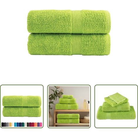 Baumwollhandtuch - Premium Waschhandtücher SOLUND 2 Stück Apfelgrün 30x30 cm 600 g/m² (1/5)