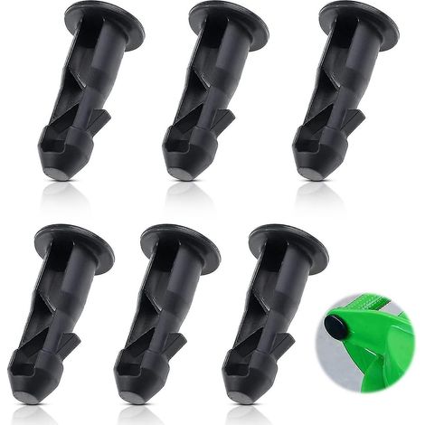 3 paires de goupilles de charnière pour couvercle de poubelle à roulettes, 67 mm x 31 mm, en plastique noir, compatibles avec les poubelles à roulettes domestiques de 240 l. (1/5)