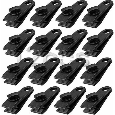 12 robuste Clips für Planen, Markisen, Zelte, Wohnwagen, Schutzhüllen, Gartenplanen – Sofortbefestigung (1/4)