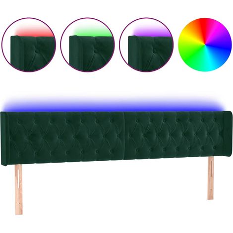 Maison Exclusive - Cabecero con LED de terciopelo verde oscuro 18 (1/5)