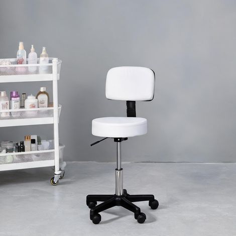 Tabouret bianco en pelle PU Metalo Nylon 35 x 35 x 84 cm (1/5)