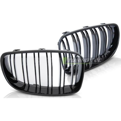 Paire grilles calandre BMW serie 1 E87/E81/E82/E88 07-11 look sport noir brillant-39462347 (1/5)