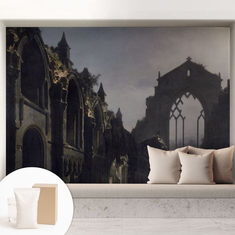 Tapete Vliestapete mit Kleber - abwaschbar - Tapete mit Motiv - trendige Wanddeko - elegant Fototapete Gotische Ruinen 208x146 cm (1/5)