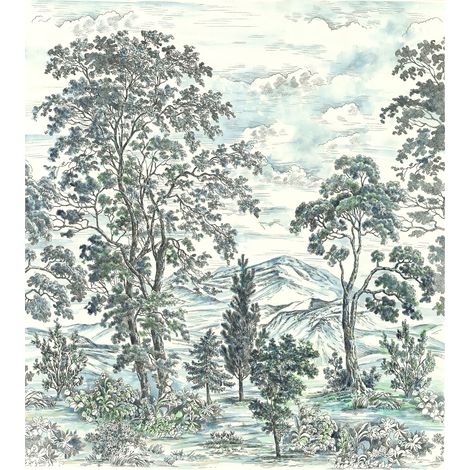 Papier peint panoramique minimaliste,naturel Arbres des Highlands (1/5)