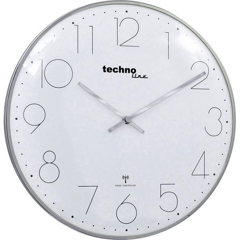 Techno-line Reloj Moderno Cromo 35 cm