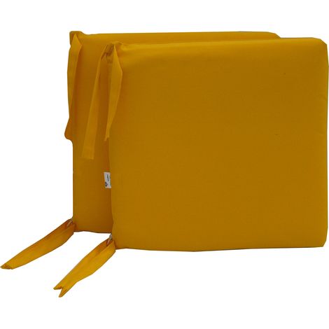 Set 2 Cuscini per Sedia da Giardino 40x40x5 cm in Dralon Allegro Giallo (1/4)