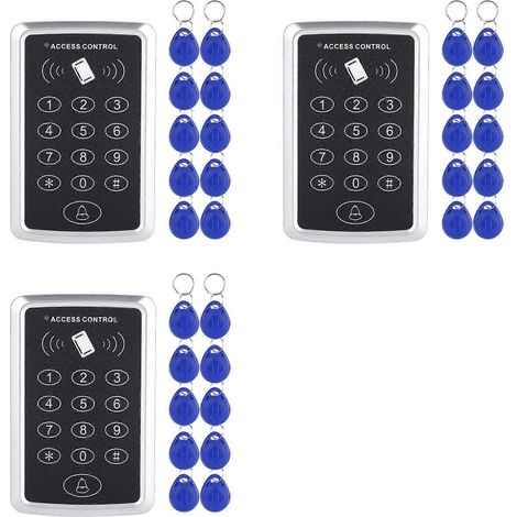 Clavier de contrôle d'accès RFID 3 x 125 kHz, lecteur de cartes EM, système de contrôle d'accès, ouvre-porte, système de clavier (1/5)