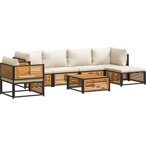 Maison Exclusive - Set Divano da Giardino 7 pz con Cuscini Legno Massello Acacia (1/5)