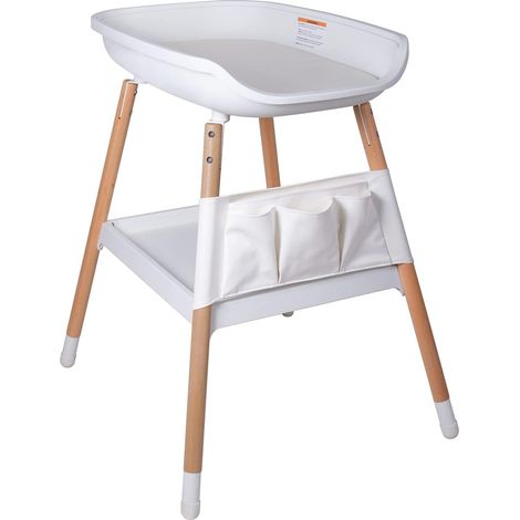 Table à Langer Avec Grand Rangement et Sac Étanche, Blanc (1/5)