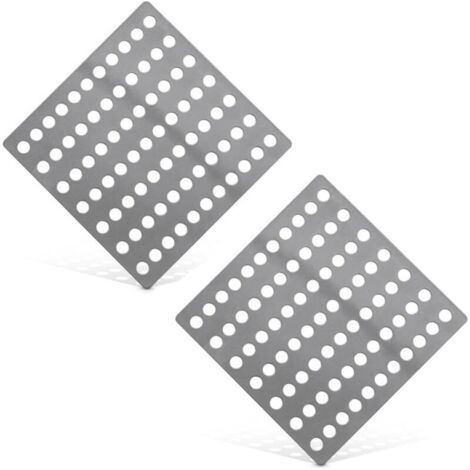 BUNTHAUS Lot de 2 grilles anti cheveux 15x15cm, filtre douche et évier, évite les obstructions dans les drains (1/5)