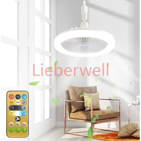 Lustre ventilateur de plafond,lustre ventilateur,lumière LED,ventilateur de plafond avec lumière E27,lampe ventilateur de plafond (1/5)