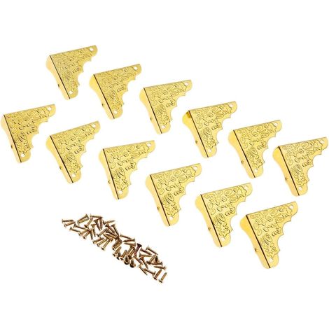 Protections d'angle métalliques, vintage, lot de 12, 37 mm (1/5)