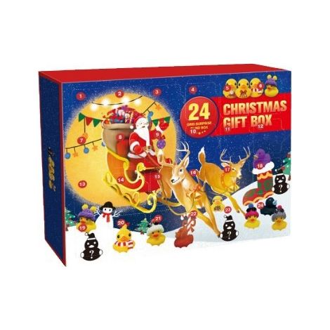 Calendario dell'Avvento di Natale per anatre di gomma, Calendario dell'Avvento di 24 giorni prima di Natale 2025, Calendario dell'Avvento delle anatre di Natale (1/4)