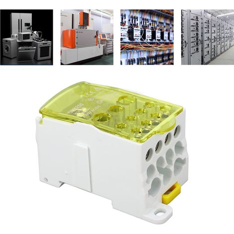 UKK250 C45 Boîte de jonction unipolaire de type rail DIN, répartiteur modulaire, 690 V 250 A, jaune. (1/5)