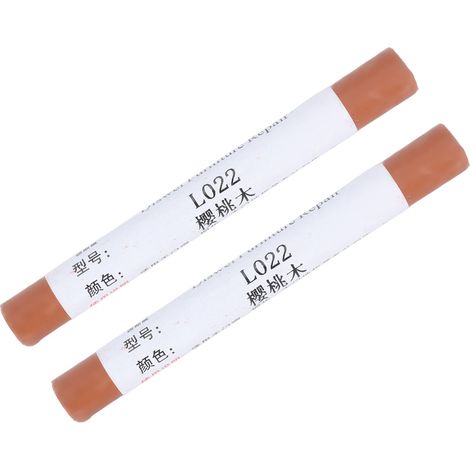 Lot de 2 crayons de réparation pour meubles et sols, stylos de retouche pour rayures, matériau de réparation pour bois composite et bois de cerisier. (1/5)