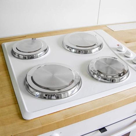 Lot de 4 cache-plaques en acier inoxydable pour cuisinière. (1/2)