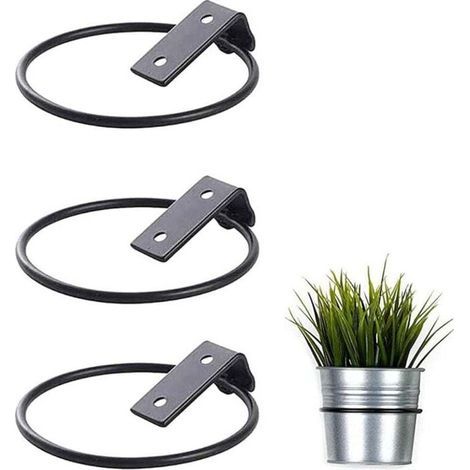 Lot de 3 Support Mural pour Pot de Fleur,Support de pot de Fleur Pliable en Métal, mur de Support de pot de Fleur Extérieur de Jardin à la Maison (17,5 x 15 x 6,2 cm)-OUYLAF (1/5)