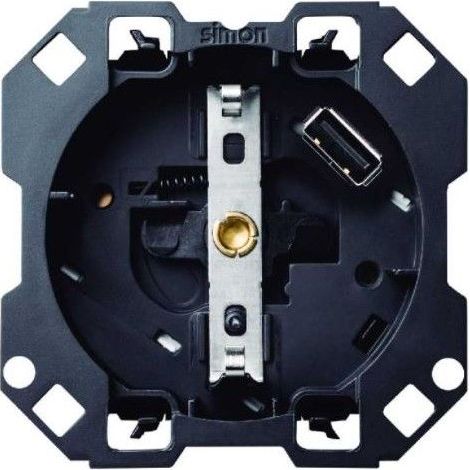 SIMON 100 - Base Schuko con caricatore USB 10001432-039