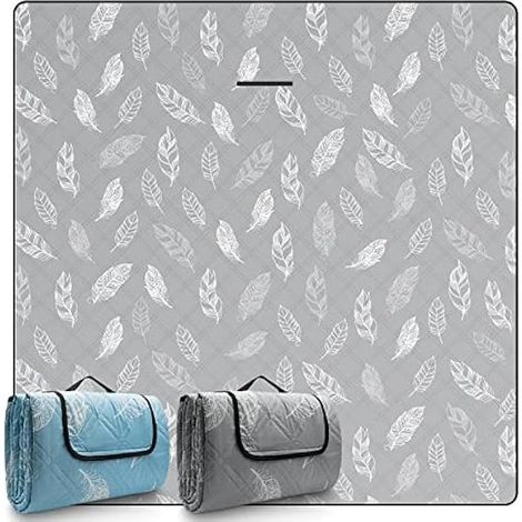 Couverture Pique Niques Impermeable Lavable, Natte de Plage Tapis de Plage Tapis Picnic XXL (200 x 200 cm, Gris) (1/5)