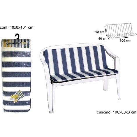Cuscino panchina taormina rigato blu