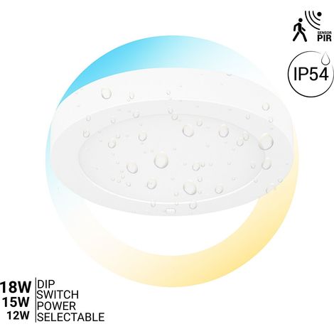 LED-Deckenleuchte CCT mit PIR-Sensor - 12W / 15W / 18W - (1/5)