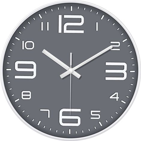 Horloge murale 12 pouces, élégante, moderne, silencieuse, sans tic-tac, à quartz, fonctionne avec piles, design décoratif rond pour la maison/bureau/cuisine/chambre/salon, facile à lire (1/5)