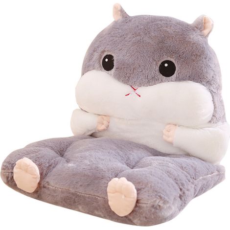 1 coussin pour hamster, en peluche douce, gris, 40x45x45 cm, pour chambre ou salon (1/5)
