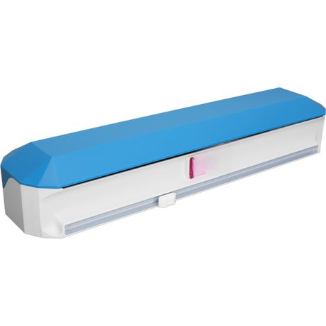 Dispensador de papel de aluminio con cuchilla deslizante, corte limpio, ajustable y reutilizable, para papel de aluminio, 38 x 9,8 cm. (1/5)