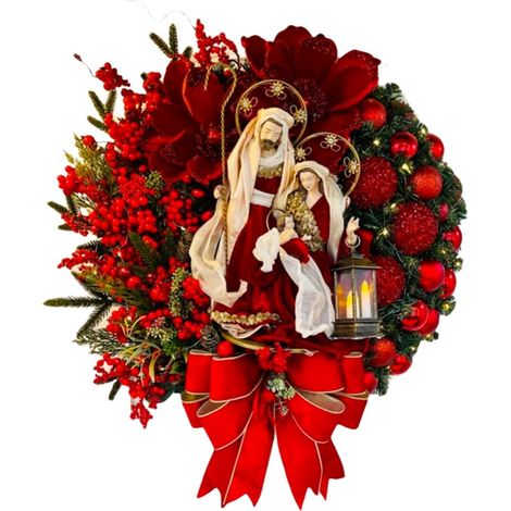 Couronne De Noël - 40 Cm - En Plastique - Pour Porte D'Entrée Ou Mur - Décoration Intérieure Extérieure - 1 Pièce (1/5)