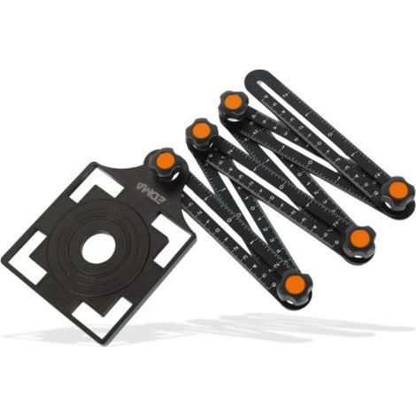 Edma – Copieur de forme multiangle pour traçage précis – 6 segments coulissants en aluminium – Localisateur 108 x 108 mm – 262055 (1/5)