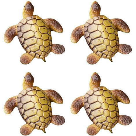 Lot de 4 tortues décoratives pour aquarium, ornement et décoration de paysage. (1/5)