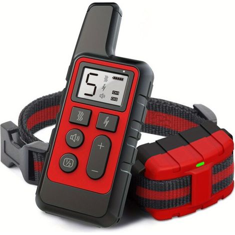 RHG Collier anti-aboiement pour chien avec son, vibrations et ultrasons, réglable, convient à toutes les races de chiens, portable, portée efficace 500 m (rouge)