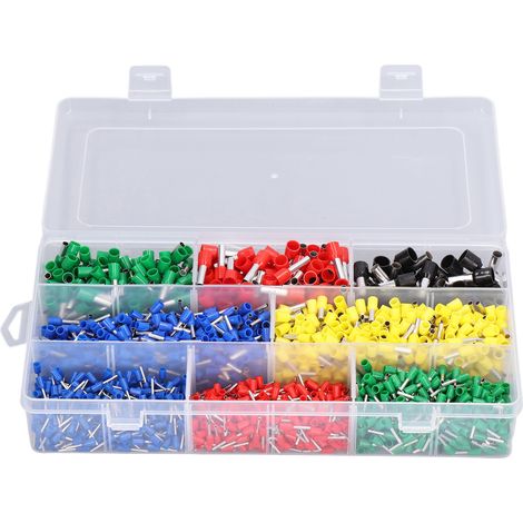 Kit de embouts de fil en cuivre et PVC, connecteur à sertir isolé, Terminal de fils, 2000 pièces/ensemble