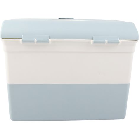 Kosmetikaufbewahrungsbox, 2-lagig, mit Schubladen, großem Fassungsvermögen, tragbarer Kosmetikaufbewahrungskasten mit Nagellackhalter, Nagelkunst, Blau (1/5)