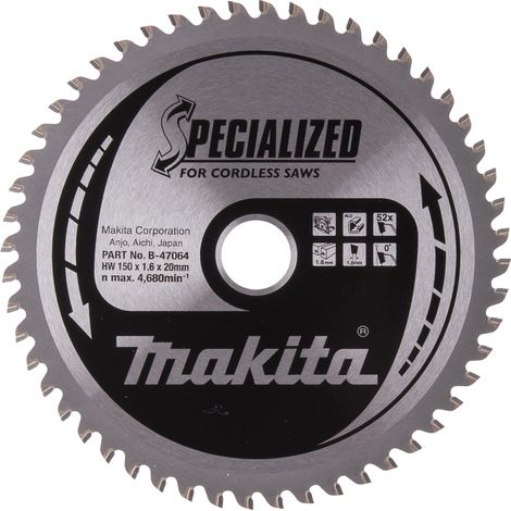 Makita  Hoja  de  sierra  para  ALU  150x20x52Z  -  B-47064 (1/4)