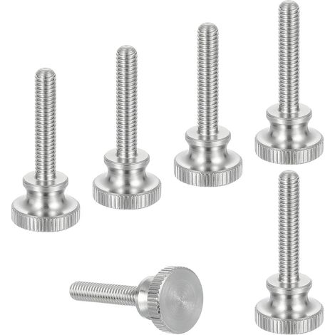 Lot de 6 vis moletées M5 x 20 mm, acier inoxydable 304, boulons à tête moletée métriques avec boutons de préhension à l'épaule (1/5)