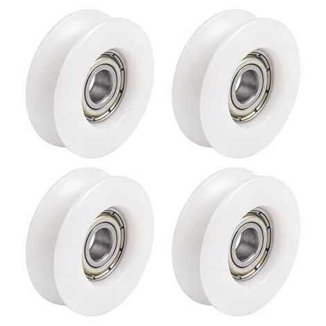 Roulettes en Nylon à Rainure - Portail Coulissant, Barres d'Angle, Tiroirs - Dimensions 6x26,9x8,7mm (±0,2mm) / 0,24x1,06x0,34 Pouces (1/5)
