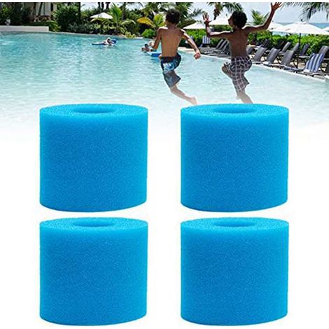 Lot de 4 Filtre Spa S1, Filtre en Mousse pour Spa, Filtre Spa S1 Mousse, Filtre S1 Mousse, Réutilisables et Lavables, pour Spa, Piscine (1/5)