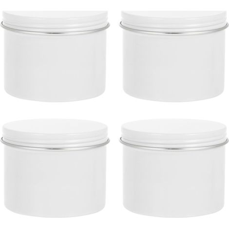 Lot de 4 Boîtes Rondes en Aluminium de 120ml Couvercle à Vis, Boîtes de Rangement Rechargeables pour Thé, pour DIY et Voyage (1/5)