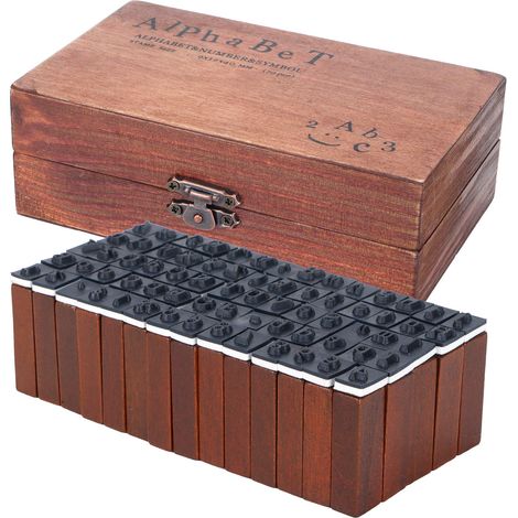 Set mit 70 Vintage-Holzstempeln, Buchstaben und Zahlen für DIY-Scrapbooking. (1/5)