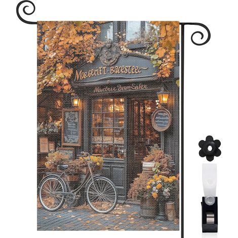 Drapeau de jardin extérieur décoration extérieure toile lavable double face 30 x 45 cm pour jardin maison (1/5)