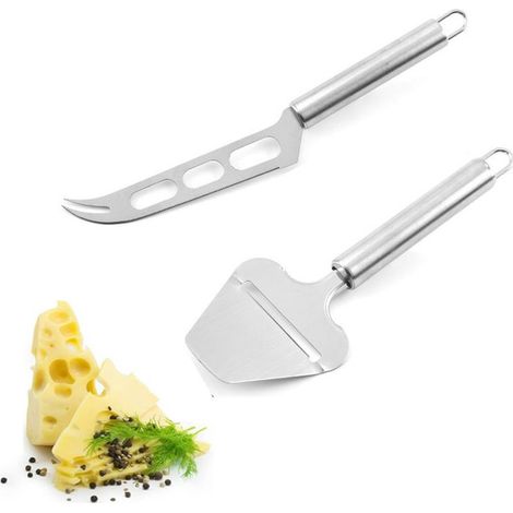 Couteaux à fromage - 2 pièces, Acier inoxydable Cromargan coupe fromage lave-vaisselle - Inox (1/5)