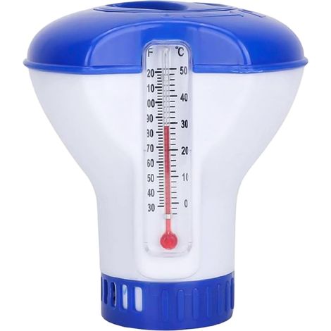 Distributeur de chlore pour piscine, distributeur de chlore avec thermomètre, pastille automatique, accessoires pour une eau de piscine fraîche et propre, pastille (1/5)